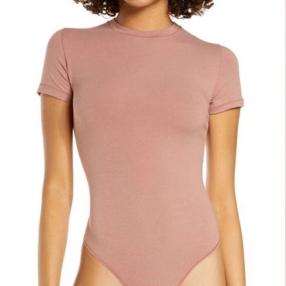 SKIMS Rose Clay Cotton Jersey T-Shirt Bodysuit Size XL